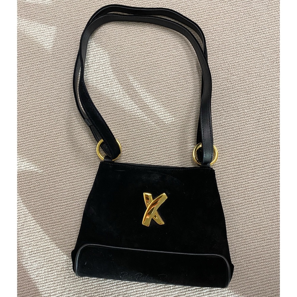 Paloma Picasso black suede purse